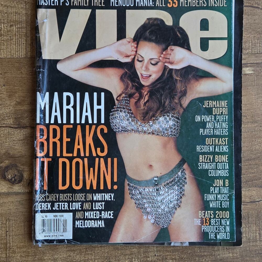 Vtg Nov 1998 Mariah Carey Vibe Cover Magazine Rap Hip Hop